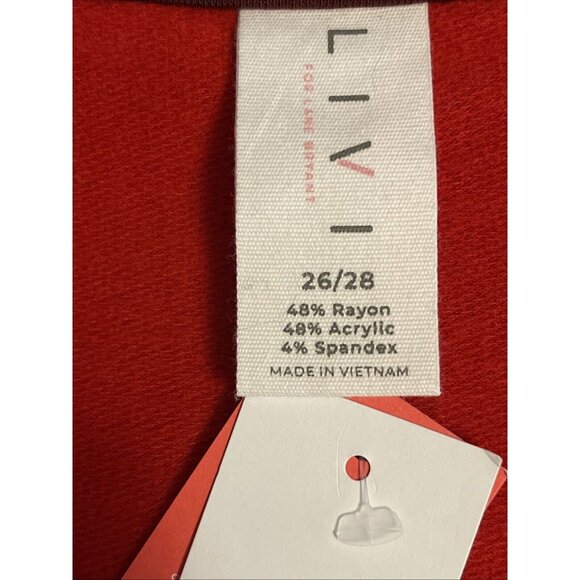 NWT~ Livi for Lane Bryant Women’s ‎ 26/28 Colorblock Cropped Top 1/4 zip Red - Picture 13 of 15
